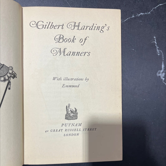 cilbert harding's book of manners book, by cilbert harding, 1956 Hardcover