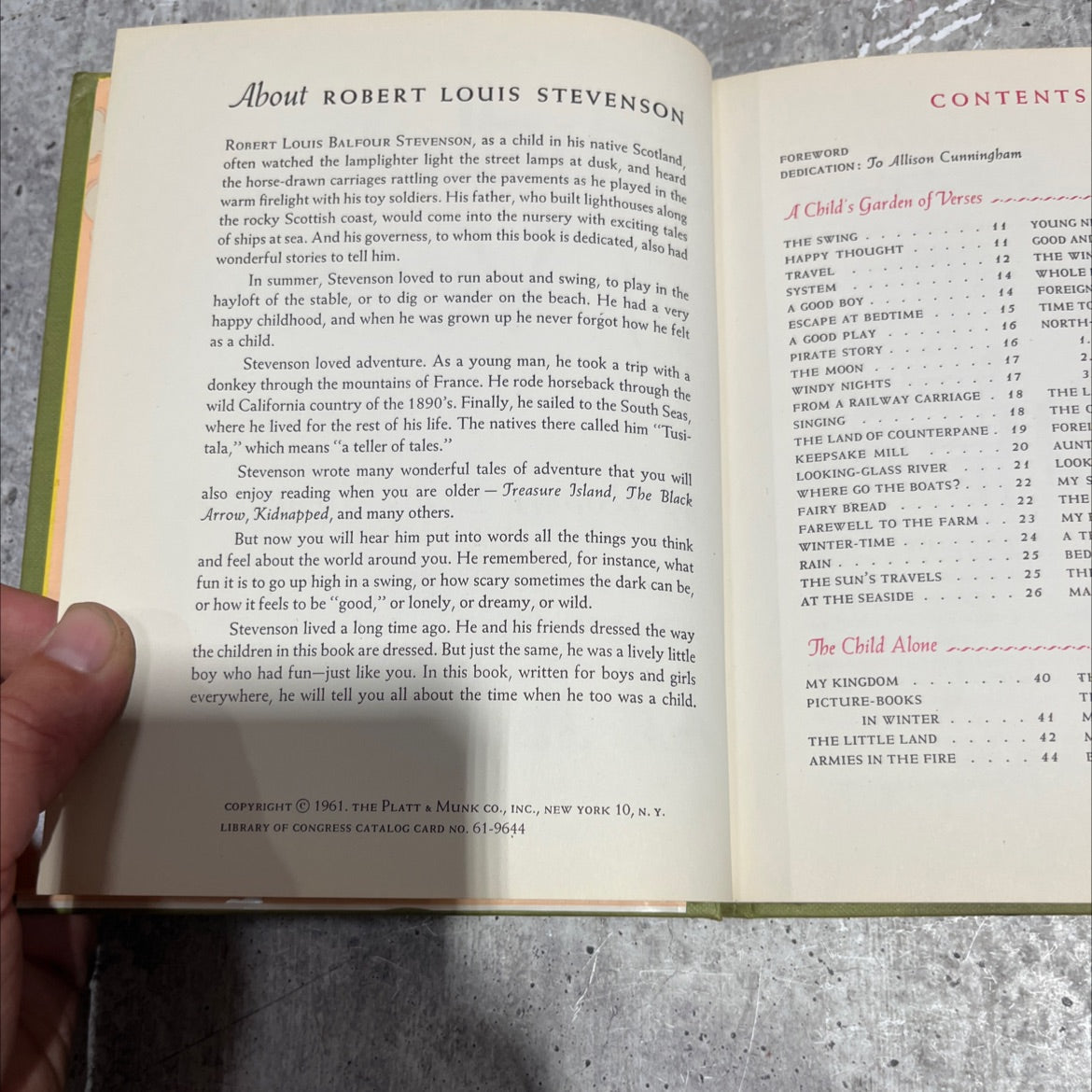 a child garden of verses book, by robert louis stevenson, 1961 Hardcover