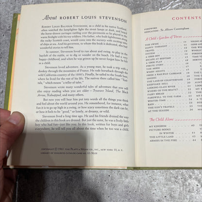 a child garden of verses book, by robert louis stevenson, 1961 Hardcover