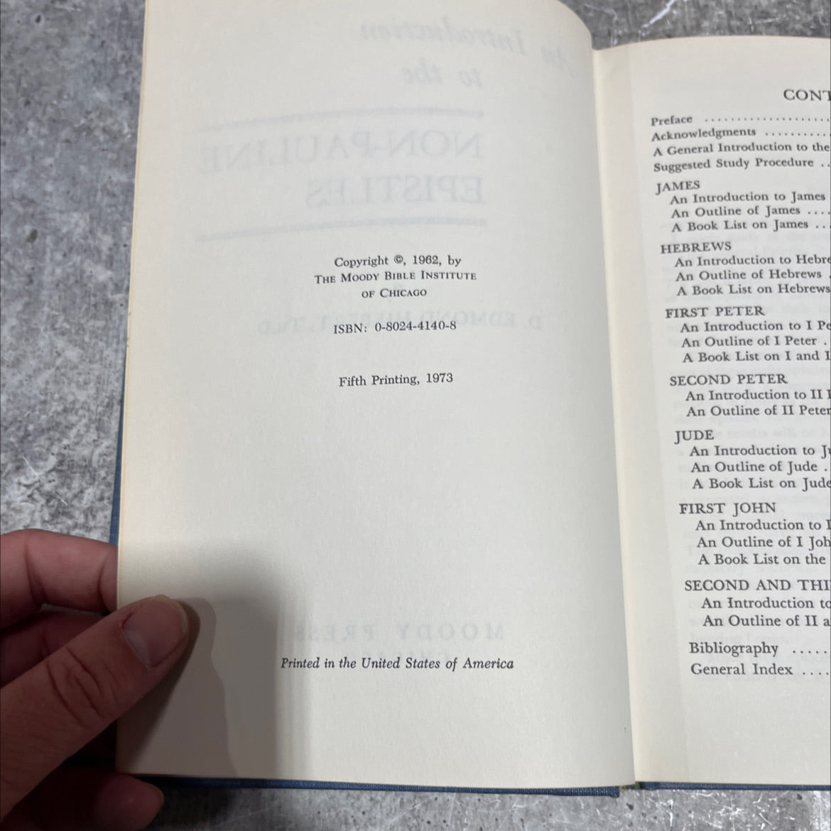 an introduction to the non-pauline epistles book, by d. edmond hiebert, 1973 Hardcover