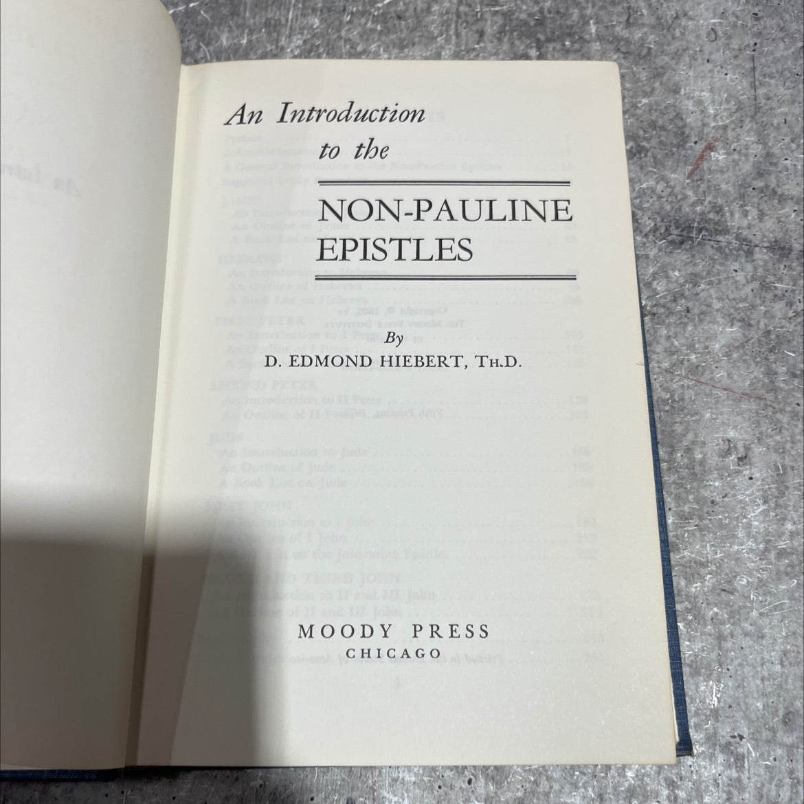 an introduction to the non-pauline epistles book, by d. edmond hiebert, 1973 Hardcover