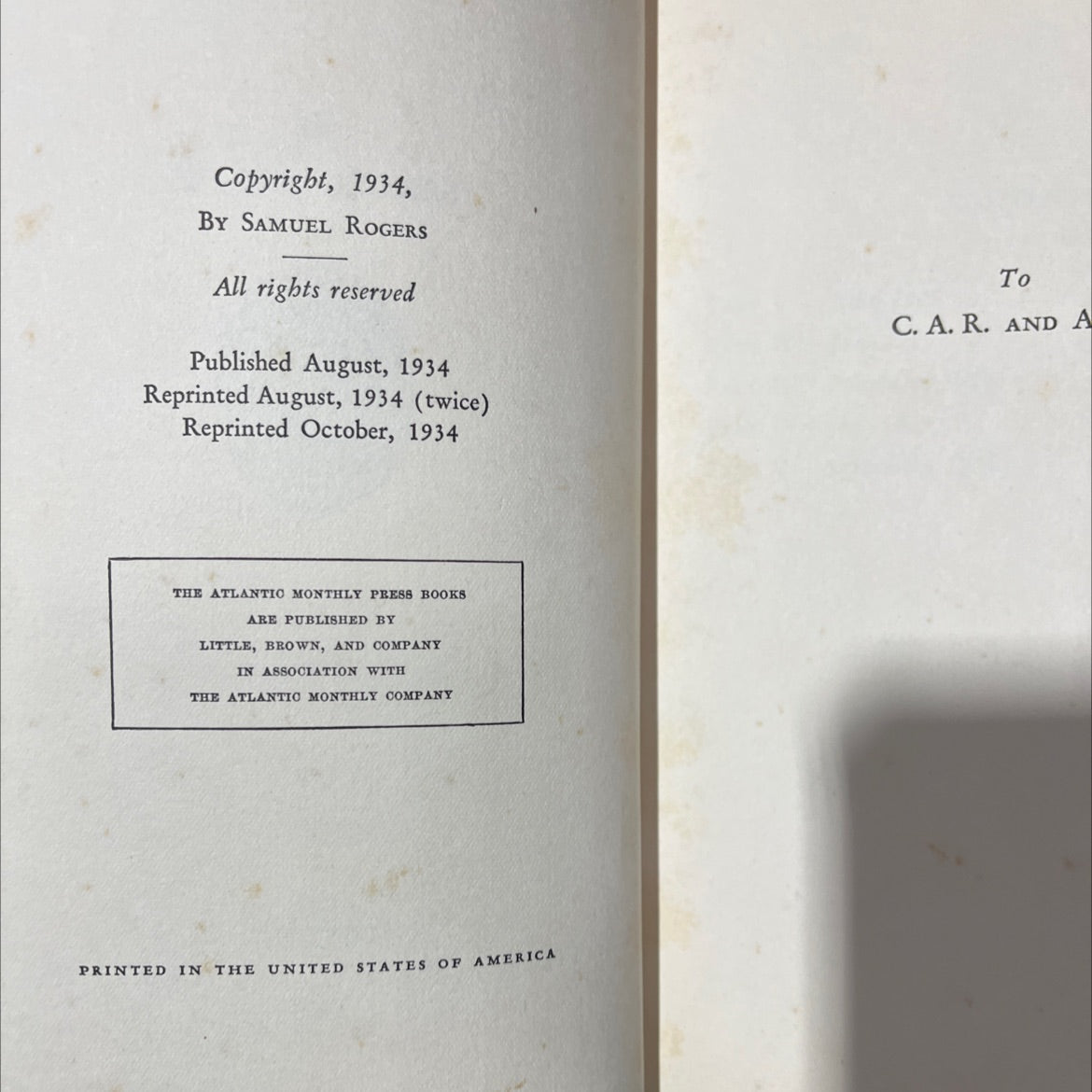 dusk at the grove book, by samuel rogers, 1934 Hardcover