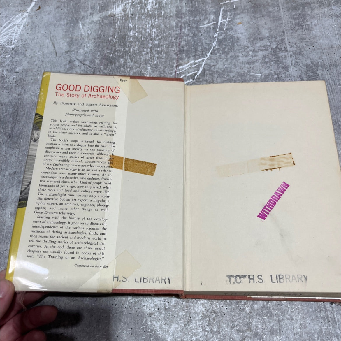 good digging the story of archaeology book, by dorothy and joseph samachson, 1960 Hardcover