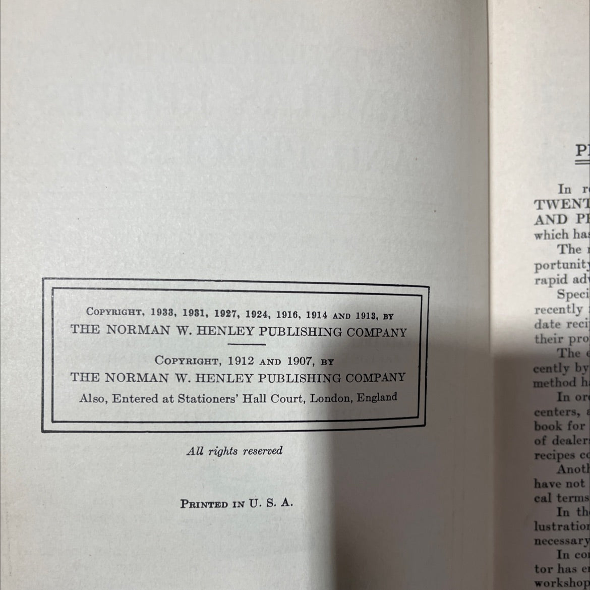 henley's twentieth century formulas, recipes and processes book, by gardner d. hiscox, 1933 Hardcover