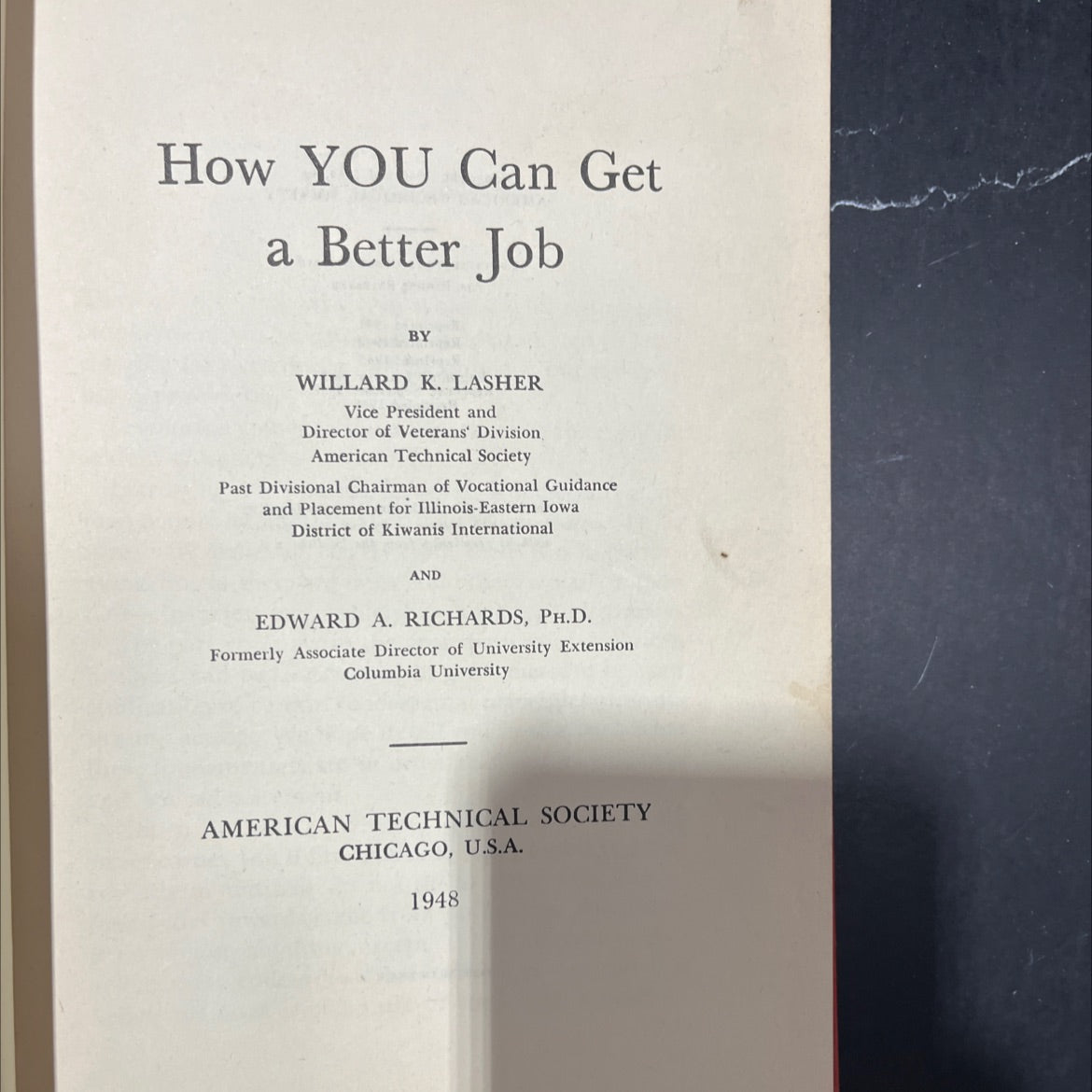 how you can get a better job book, by willard k. lasher, edward a. richards, 1948 Hardcover