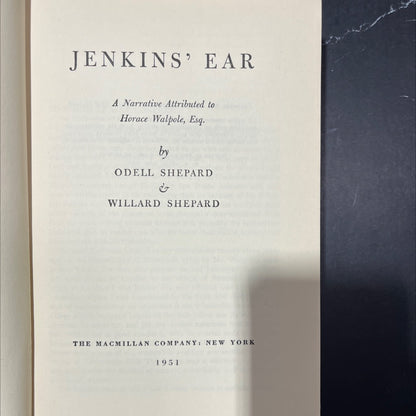 jenkins ear book, by odell shepard & willard shepard, 1951 Hardcover