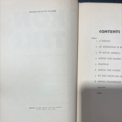 kon-tiki across the pacific by raft book, by thor heyerdahl, 1950 Hardcover