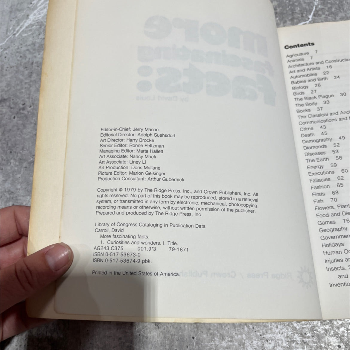 more fascinating facts book, by David Carroll, 1979 Paperback