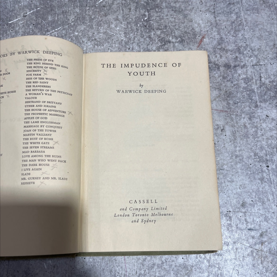 oks book, by warwick deeping, 1946 Hardcover