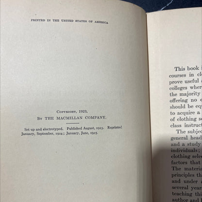 principles of clothing selection book, by helen goodrich buttrick, 1925 Hardcover