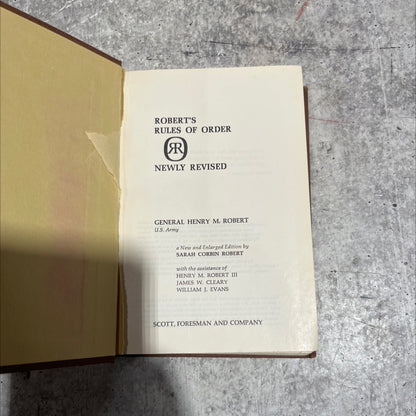 robert's rules of order r newly revised book, by henry m. robert, 1970 Hardcover