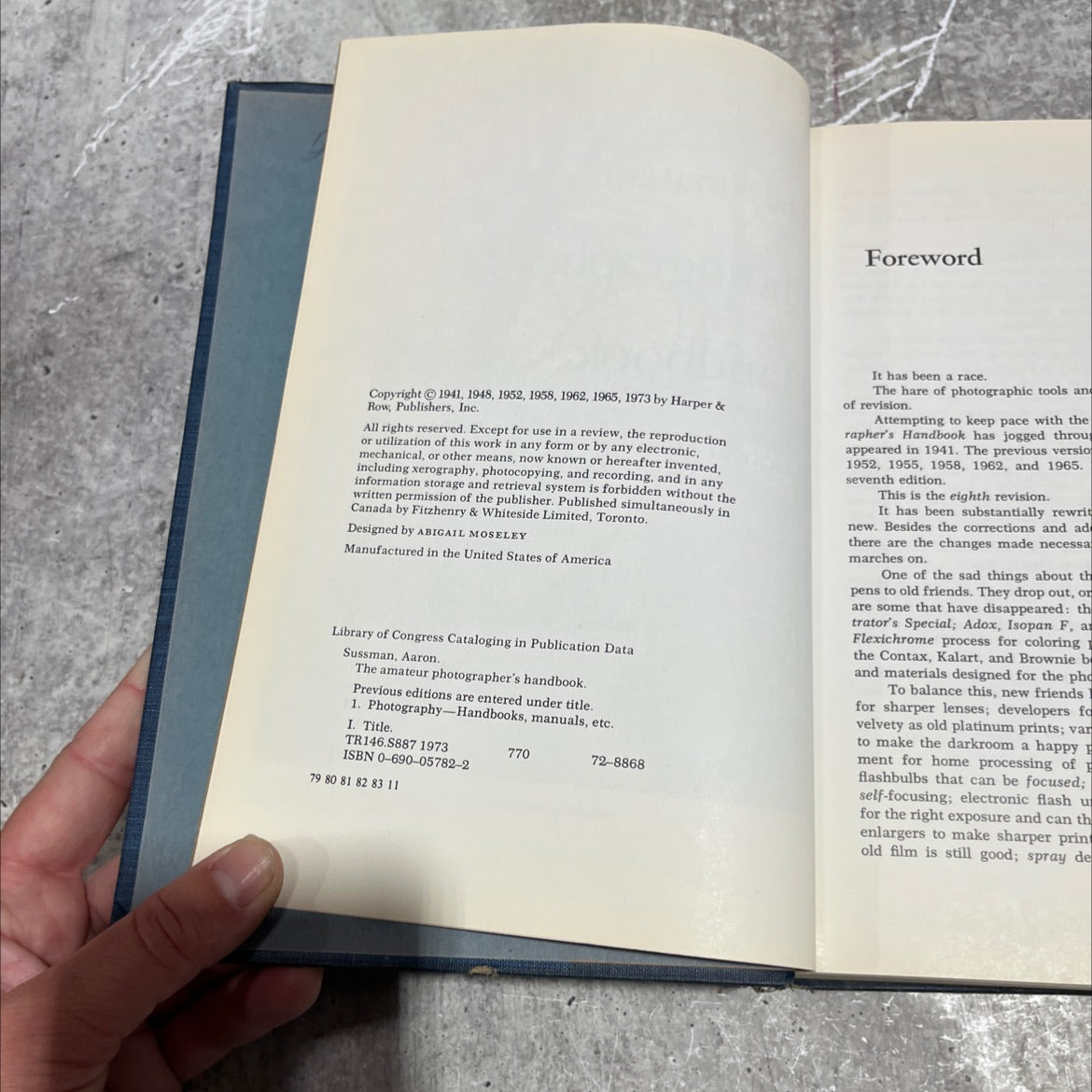 the amateur photographer's handbook book, by Aaron Sussman, 1973 Hardcover