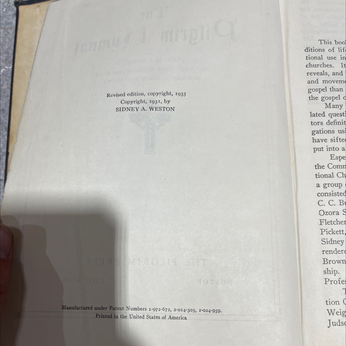 the church of christ at dartmouth college book, by sidney a. weston, 1935 Hardcover