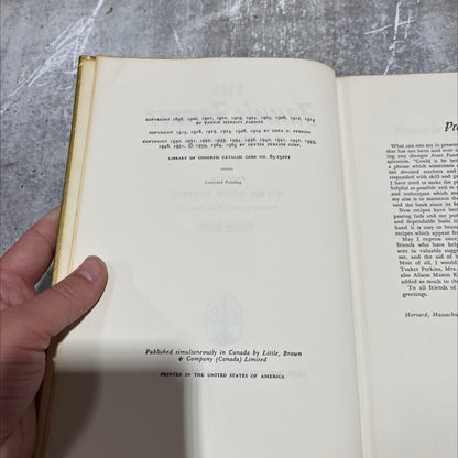 the fannie farmer cookbook book, by wilma lord perkins, 1965 Hardcover