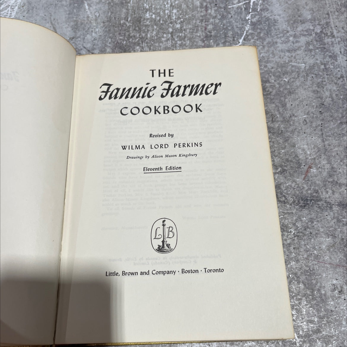 the fannie farmer cookbook book, by wilma lord perkins, 1965 Hardcover