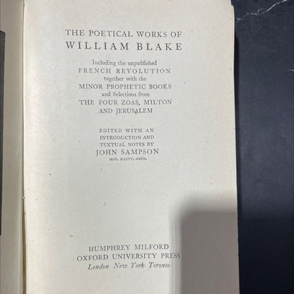 the poetical works of william blake including the unpublished french revolution together with the minor prophetic books