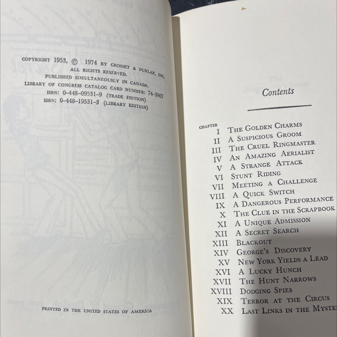 the ringmaster's secret book, by carolyn keene, 1974 Hardcover