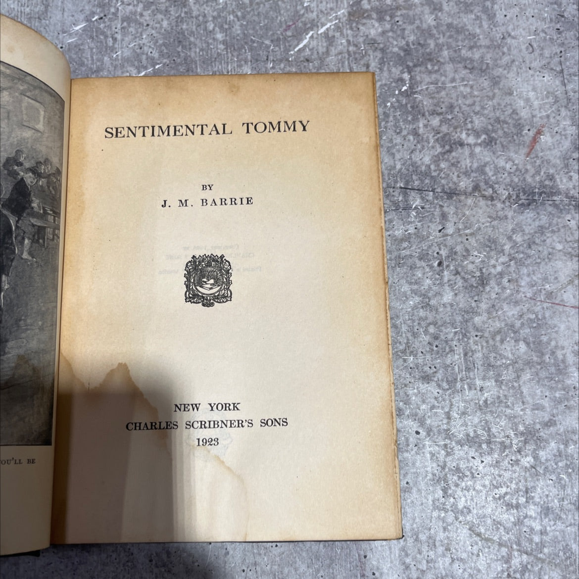 you'll be sentimental tommy book, by j. m. barrie, 1923 Hardcover